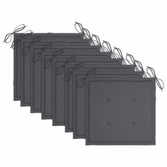 Outdoor Chair Set of 8 Anthracite, Brown