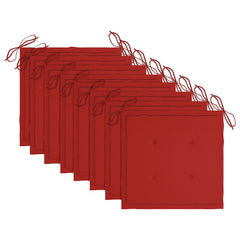 Patio Chair Set of 8 Red Solid Acacia wood Standard Stackable