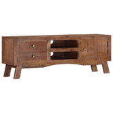 TV Cabinet Grey Rough mango wood, MDF Medium Storage TV Cabinet