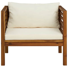 Garden Chair Cream White, Natural Wood