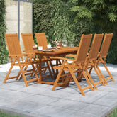 Garden Dining Set Natural Wood Solid Acacia wood Medium