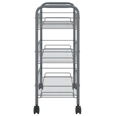3-Tier Kitchen Trolley Gray 18.1x10.2x25.2 Iron