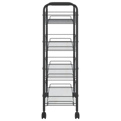 4-Tier Kitchen Trolley Black 18.1x10.2x33.5 Iron