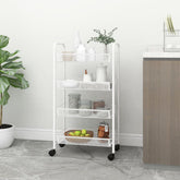 4-Tier Kitchen Trolley White 18.1x10.2x33.5 Iron