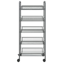 5-Tier Kitchen Trolley Gray 18.1x10.2x41.3 Iron