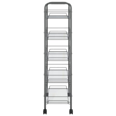 5-Tier Kitchen Trolley Gray 18.1x10.2x41.3 Iron