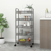 5-Tier Kitchen Trolley Gray 18.1x10.2x41.3 Iron