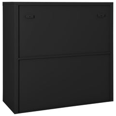 Sliding Door Cabinet Anthracite Steel, tempered glass