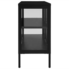 Sideboard Black Powder-Coated Steel Medium Adjustable Feet