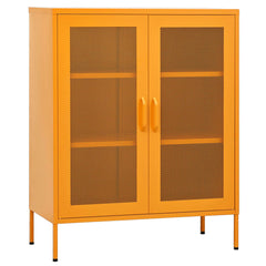 Storage Cabinet Mustard Yellow Steel 31.5x13.8x40.0 in