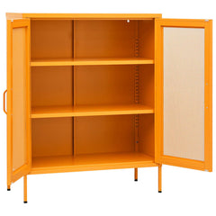 Storage Cabinet Mustard Yellow Steel 31.5x13.8x40.0 in