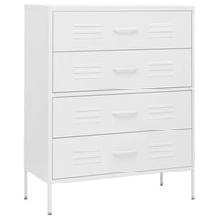 Chest Of Drawers White Steel 31.5 x 13.8 x 40.0 in