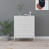 Chest Of Drawers White Steel 31.5 x 13.8 x 40.0 in