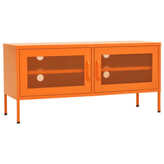 TV Cabinet Orange Steel Small to Medium TV Cabinet Rectangular