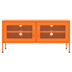 TV Cabinet Orange Steel Small to Medium TV Cabinet Rectangular
