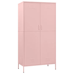 Wardrobe Pink Steel Large Wardrobe Rectangular Modern