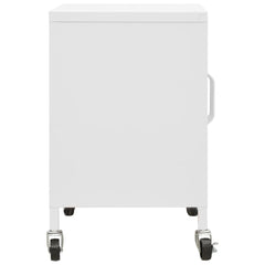 Storage Cabinet White Steel Medium Lockable wheels