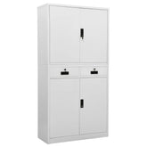 Office Cabinet Light Grey Steel Large Office Cabinet