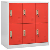 Locker Cabinet Light gray and red Steel Medium Locker Cabinet