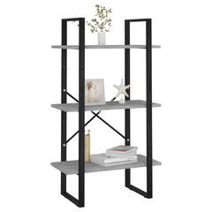 Storage Shelf Concrete Grey Metal, Engineered Wood
