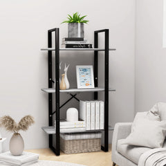 Storage Shelf Concrete Grey Metal, Engineered Wood