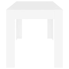 Dining Table White Engineered Wood Medium Simple Dining Table