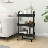 3-Tier Trolley Black 16.9x13.4x31.1 Steel