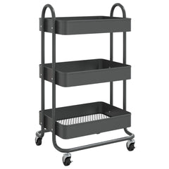 3-Tier Trolley Anthracite 16.9x13.4x31.1 Steel