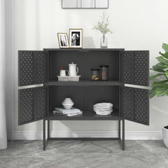 Highboard Anthracite Steel Medium Adjustable Feet Highboard
