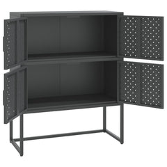 Highboard Anthracite Steel Medium Adjustable Feet Highboard