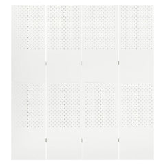 4-Panel Room Divider White 63x70.9 Steel