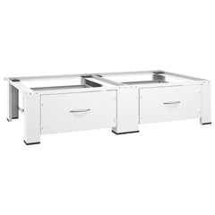 White steel pedestal for washing and drying machines with two drawers.