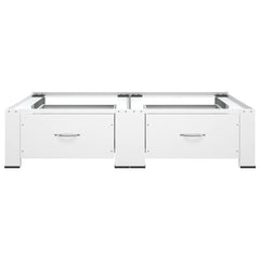 Washing and Drying Machine Pedestal with Pull-out Shelves White