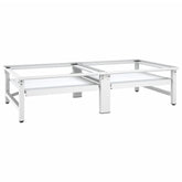 White steel washing machine stacking kit with pull-out shelf.