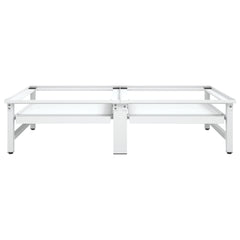 White steel washing machine stacking kit with pull-out shelf.