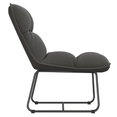 Leisure Chair with Metal Frame Dark Gray Velvet