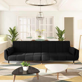 Sofa Bed Black Velvet (100% polyester), wood, metal 2-Seater