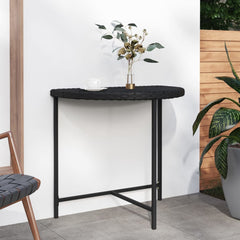 Garden Table Black Poly rattan Medium Durable Garden Table