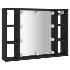 Mirror Cabinet Black Engineered wood, acrylic Medium