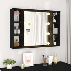 Mirror Cabinet Black Engineered wood, acrylic Medium