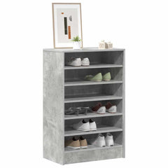 Shoe Cabinet Concrete Gray Engineered Wood Medium Shoe Cabinet