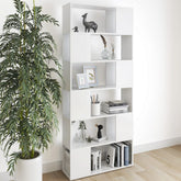 Book Cabinet Room Divider White Engineered Wood Large Sleek