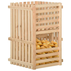Potato Box Pine Solid Pinewood 19.7x19.7x31.5 in Potato Box