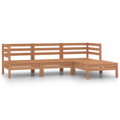 Garden Lounge Set Honey brown Solid pinewood Medium Modular