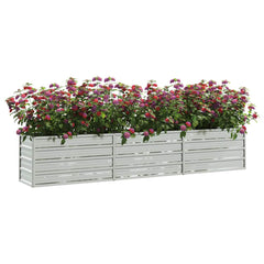 Garden Raised Bed Silver Galvanized Steel Large Durable