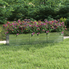 Garden Raised Bed Silver Galvanized Steel Large Durable