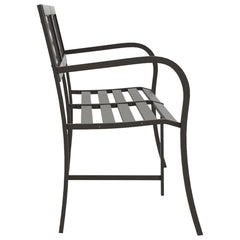 Garden Bench Black Powder-coated steel, plastic Large Durable