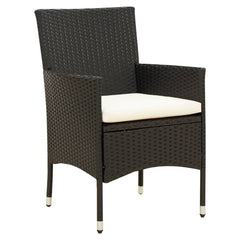 Garden Chair Set of 2 Black and Cream White