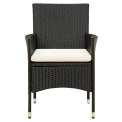 Garden Chair Set of 2 Black and Cream White