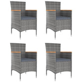 Garden Dining Chair Set of 4 Grey